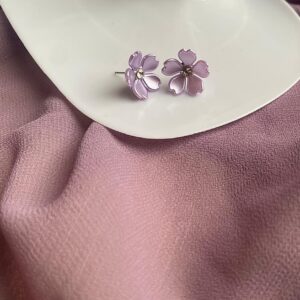 Flower Studs (Purple)
