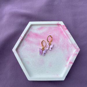 Lilac Dream Butterfly Hoops