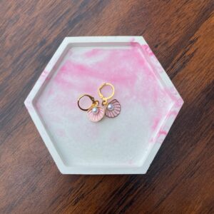 Blush Seashell Hoops